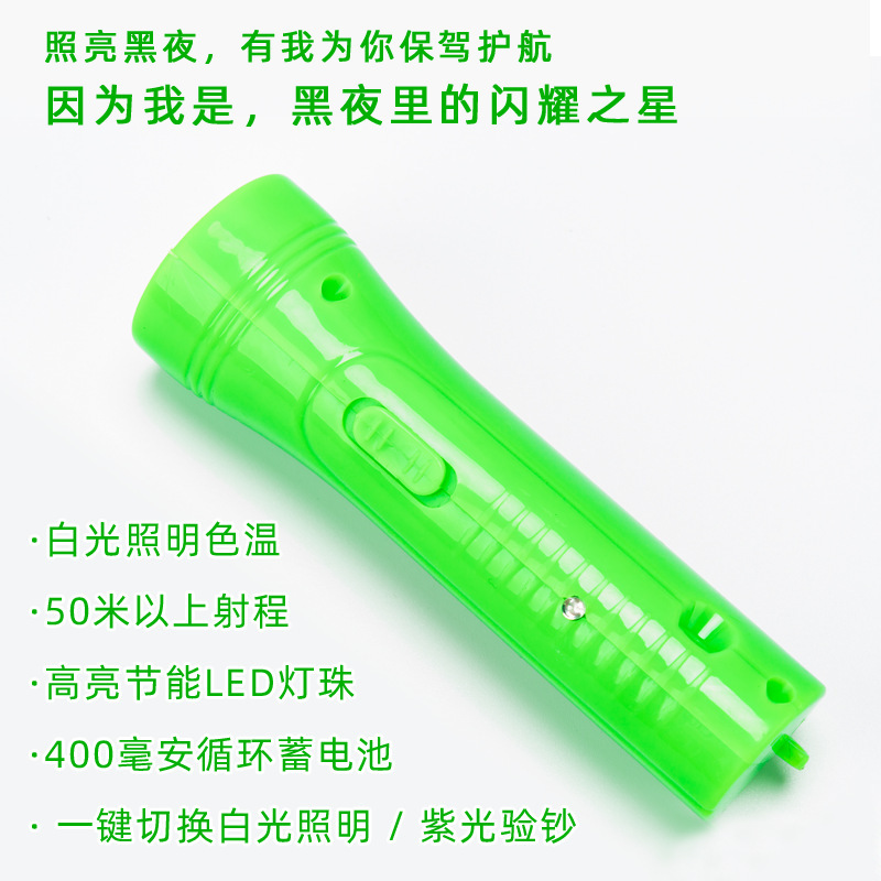 미니 손전등 작은 충전식 LED 보라색 빛 지폐 감지 램프 홈 교육 캠핑 매일 운반