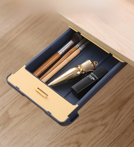 Under-the-table drawer-style key organizer office desk student stationery box floor-mounted hidden pencil case