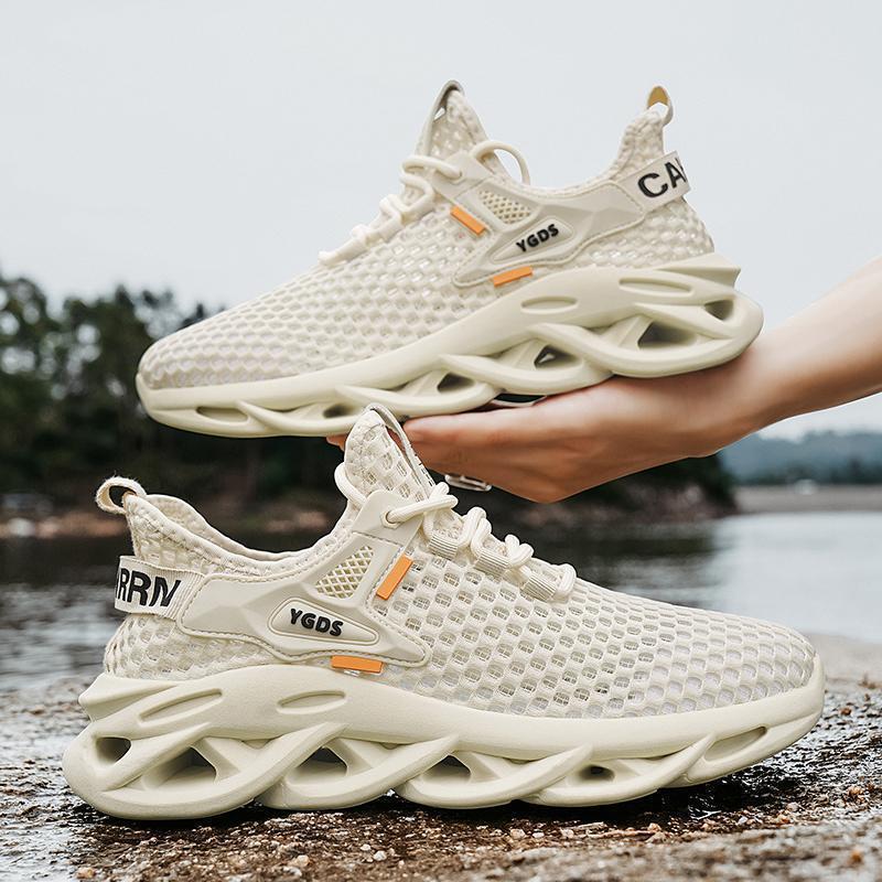 Dropshipping Men's Sporty Fashion Casual Versatile Comfortable Breathable Solid Color Lace-Up Thick-Soled All-Season Lightweight Trendy Men's Shoes