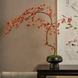 红枫绿植感逼真客厅假花摆设桌面新中式茶室禅意玄关摆件