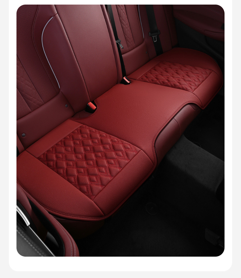 Genuine Leather Car Seat Cushion, High-End, Suitable for All Seasons, Breathable, Single-Piece, Easy to Install, Three-Piece Set, Full Coverage Seat Cushion