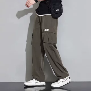 日系工装裤男2026夏季薄款潮牌宽松直筒裤青少年时尚多口袋休闲裤