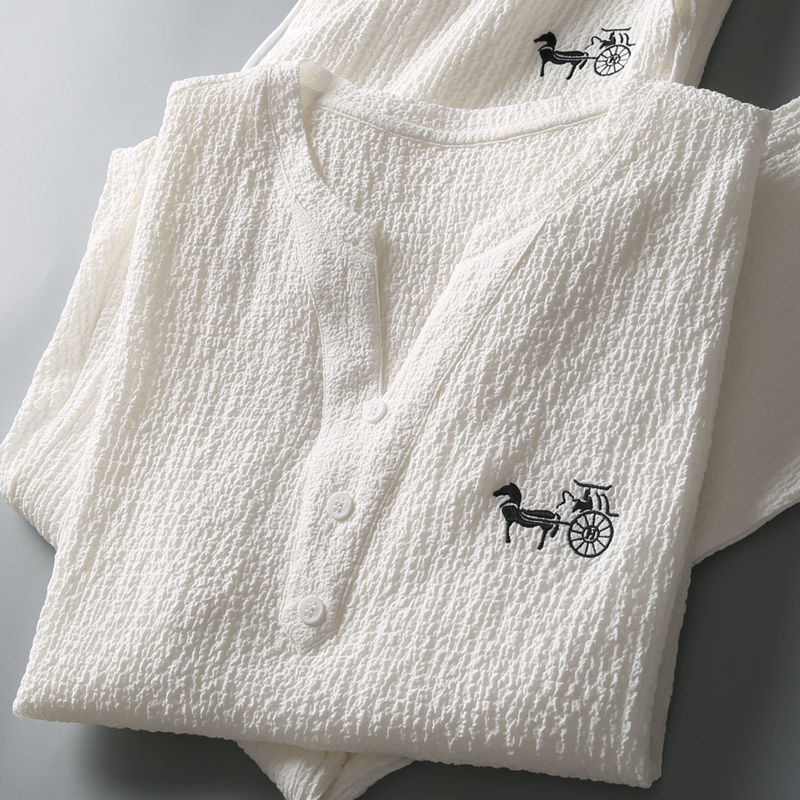 high quality Ultra-thin Short-sleeved Ice Silk Linen suit Men's Summer plus size Loose Middle-sleeved T-shirt Cotton Linen Two-piece Set