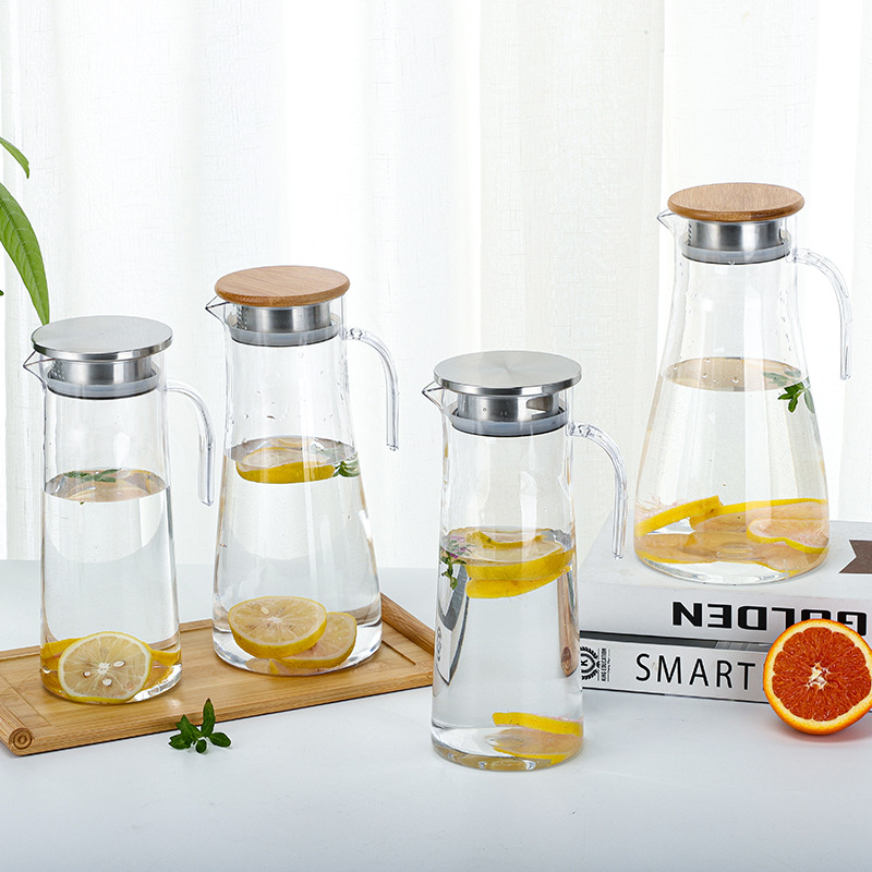 Jarra de acrílico jugo de plástico olla fría Hervidor de agua restaurante bar olla de bebidas resistente a altas temperaturas a prueba de explosiones olla de limón