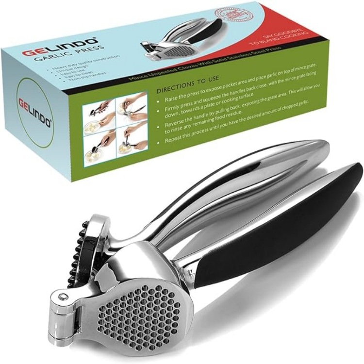 Processing and Customizing Garlic Press, Garlic Masher, Pestle, Garlic Squeezer, Garlic Peeler, Ginger Juicer, Garlic Clipper, Kitchen Supplies