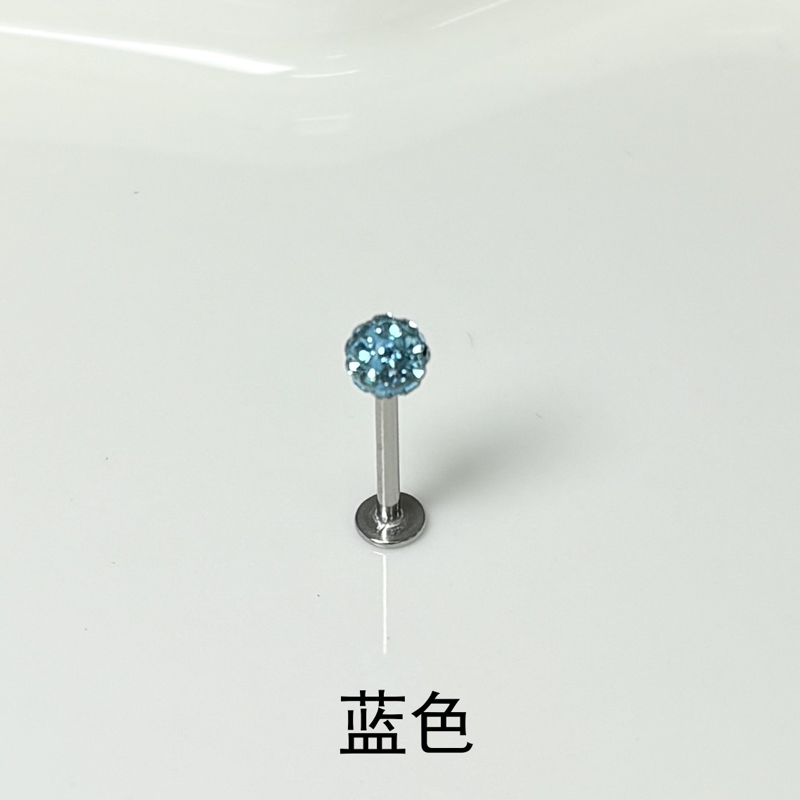 6-Color Shambhala Mud Ball Lip Labret Stud, Titanium Steel Straight Barbell, Ear Cartilage Stud, European American Style Piercing Jewelry Wholesale detail image 10
