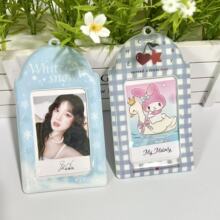 樱桃PVC卡套加厚小卡饭卡黑白猫爪收纳展示挂件3寸小卡卡夹