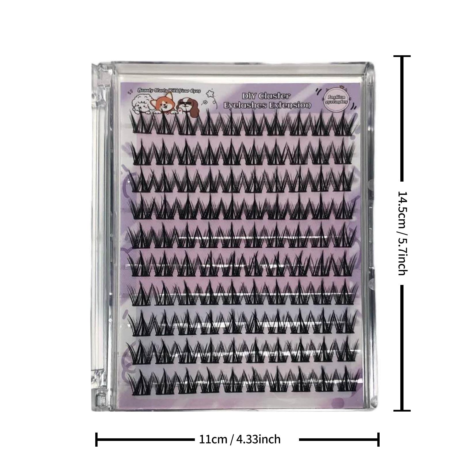 Comercio exterior diez filas densa FD01 pestañas DIY un solo clúster simulación Barbie perezosa curva sección auto-injerto pestañas falsas