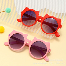 新款儿童墨镜可爱卡通狸猫眼镜框3-8岁孩童宝宝玩具眼镜女童模