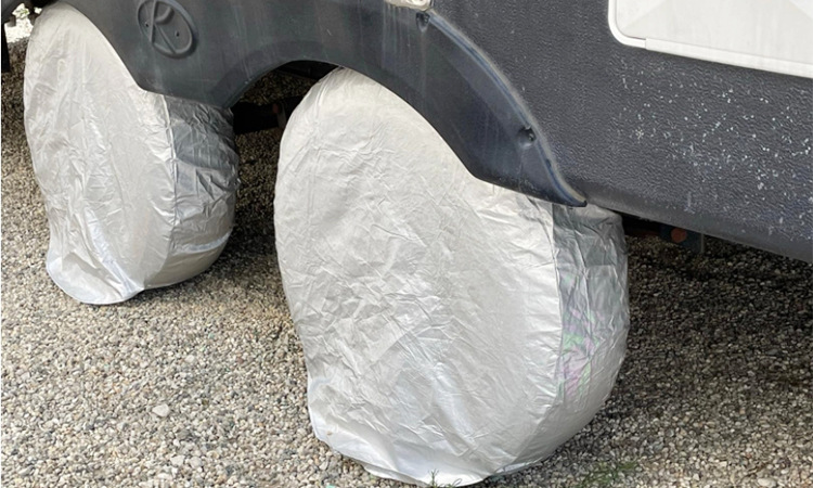 Cross-border Amazon car tire protective cover spare tire sun protection dust cover 4-piece set 420D wheel cover