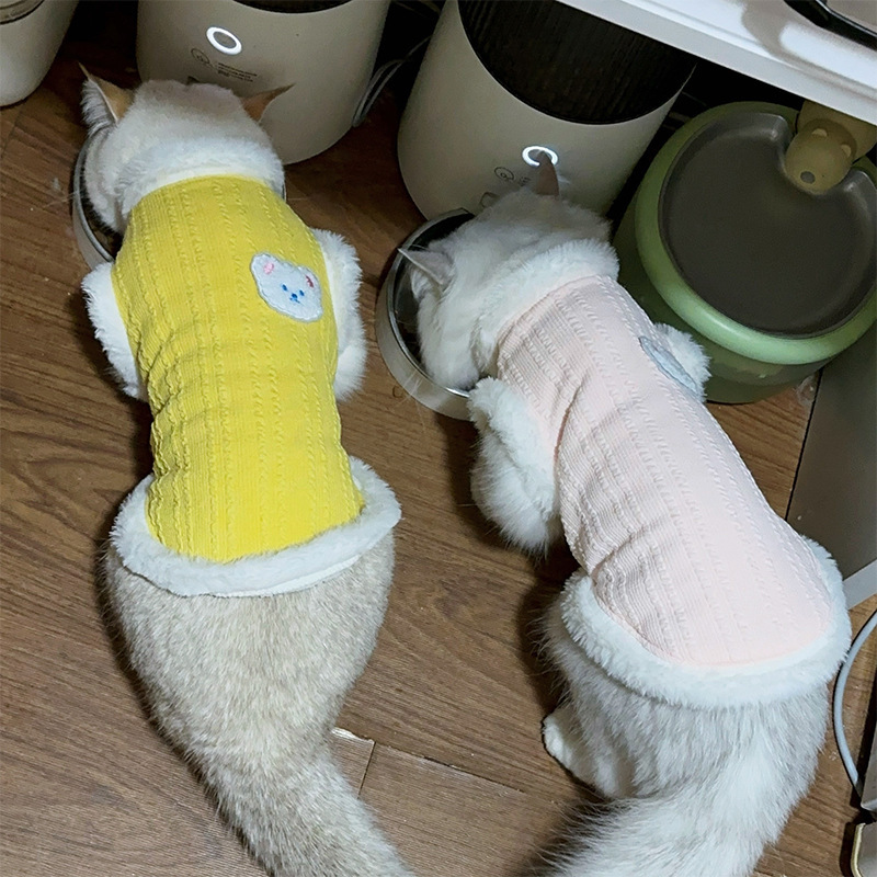 Otoño y invierno gatos estereoscópicos osos serpientes chaleco gato gato pequeño gato sin pelo ropa de peluquería de dos patas ropa de mascotas