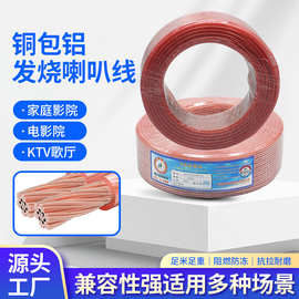 哇噢跨境无氧铜音箱线环绕发烧红边喇叭线音频信号线多媒体连接线