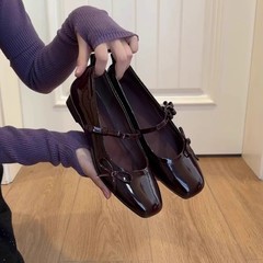 大量入荷しました!ラムスキン フレンチ シューズ レディース フラット ボウ バレエ シューズ 浅い口のイブニング シューズ メリー ジェーン