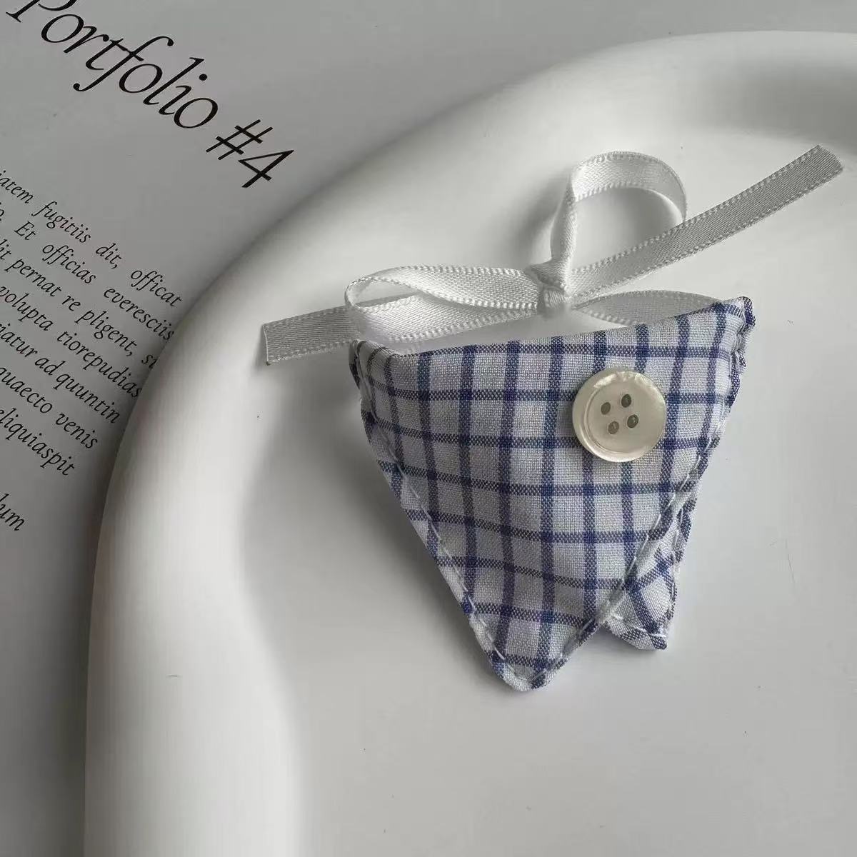 Blue plaid bib for stitch only