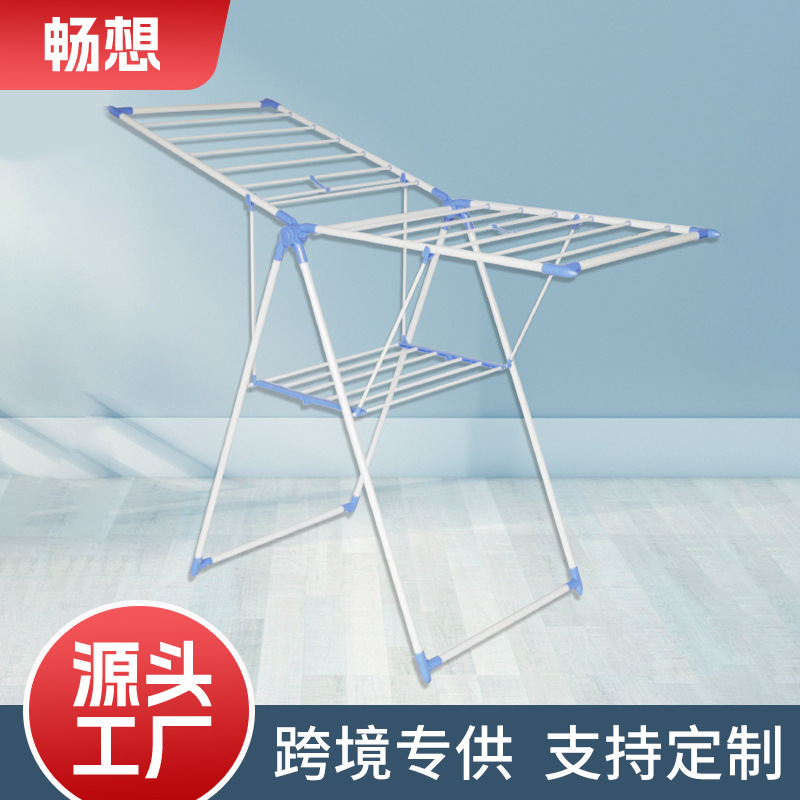 야외 발코니 건조 랙 안정적인 대형 의류 랙 침실 접이식 옷 랙 수건 랙 도매