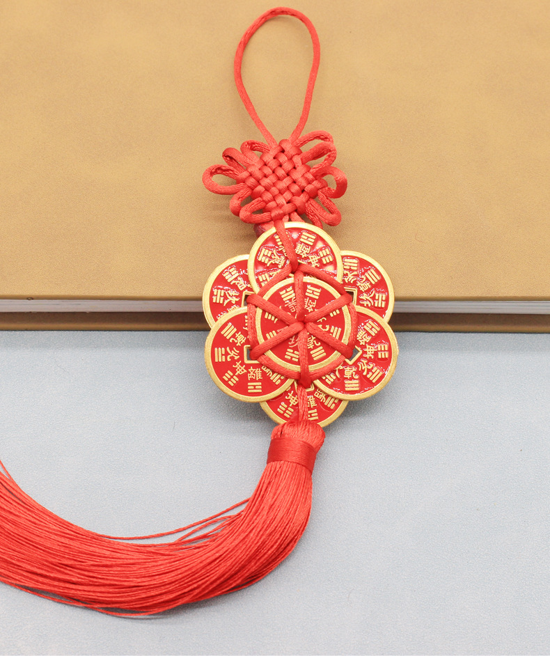 Mountain ghost money pendant plum money Chinese knot red knot jewelry decoration festive car pendant home stall travel