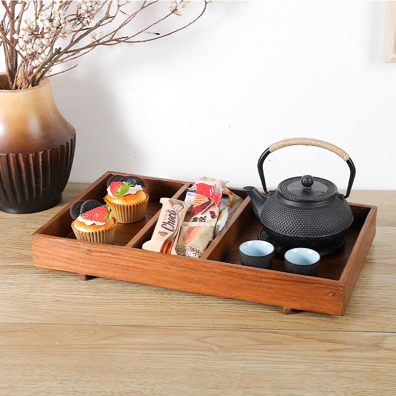 Thailand Imported teak tray Southeast Asian style tabletop tea storage tray wooden snack fruit tray Thailand Imported teak tray Southeast Asian style tabletop tea storage tray wooden snack fruit tray
