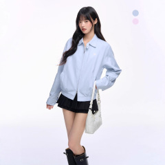 秋季新款棉麻刺绣短款薄款夹克外套翻领宽松显瘦减龄女上衣