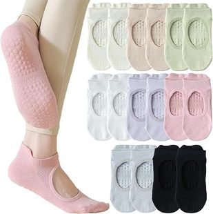 Cross-Border Amazon Socks Women's Summer Thin Socks Non-Slip Backless Indoor Fitness Pilates Sports Yoga Socks