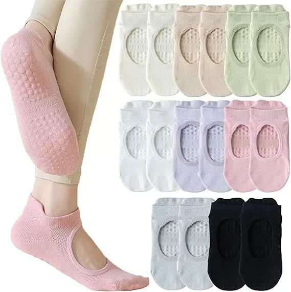 Трансграничные носки Amazon, женские летние тонкие носки, нескользящие носки с открытой спиной для занятий фитнесом в помещении, пилатесом, спортивные носки для йоги