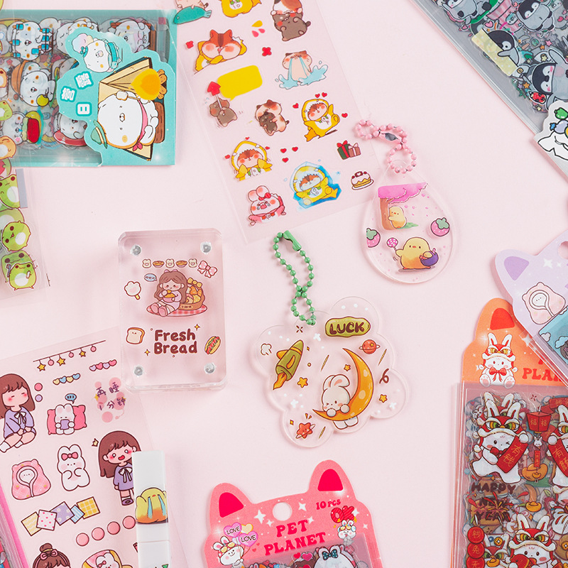 Pet Planet serie de dibujos animados a prueba de agua pvc transparente pegatinas DIY Diario material decorativo papelería pegatinas