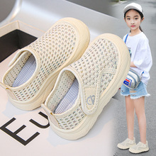 儿童帆布鞋女童幼儿园室内小白鞋夏款小宝宝透气板鞋一脚蹬潮