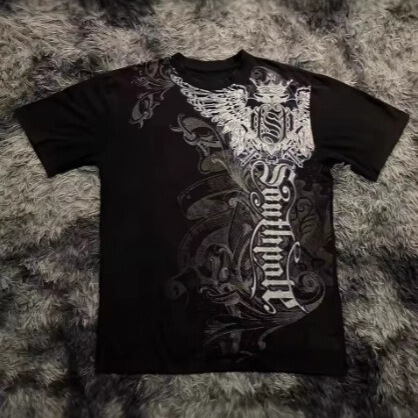 Trendy 2025 Street Style Short-Sleeve Y2K Men's 3D Printed T-Shirt Original Gothic Crew Neck New Men's Short-Sleeve