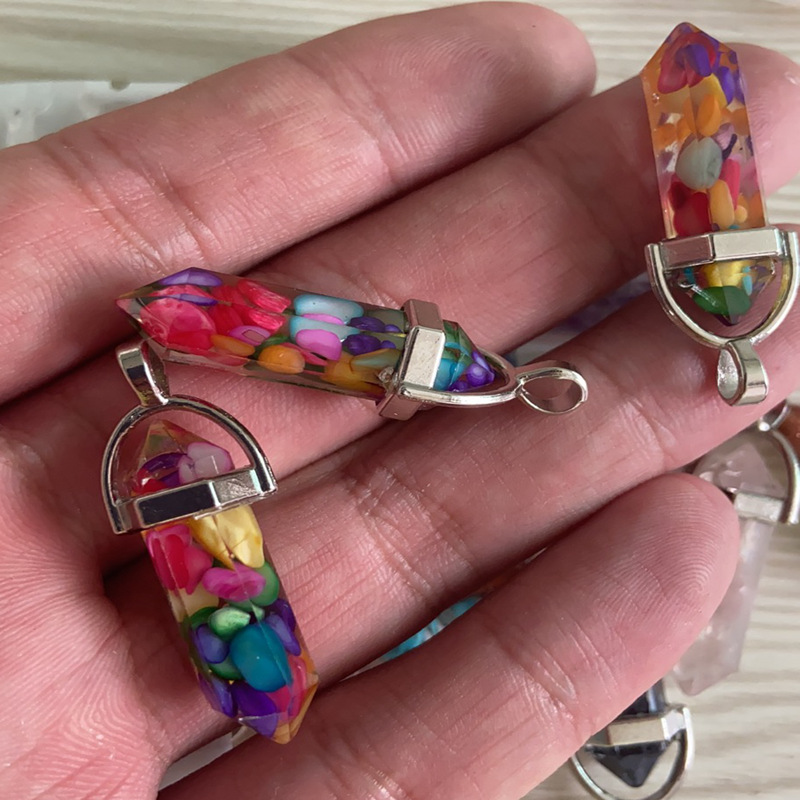 Fashion Hexagonal Resin Unisex Pendant Necklace 1 Piece