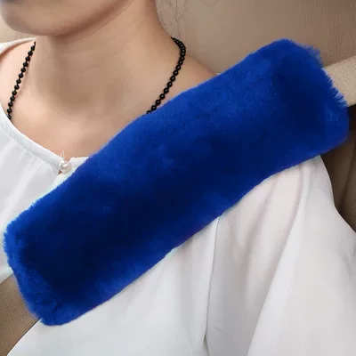 Seat belt shoulder pad — Seat Belt Shoulder Cover Pure - sapphire-blue-expanded-flat-dimensions-25cm-long-and-8cm-wide