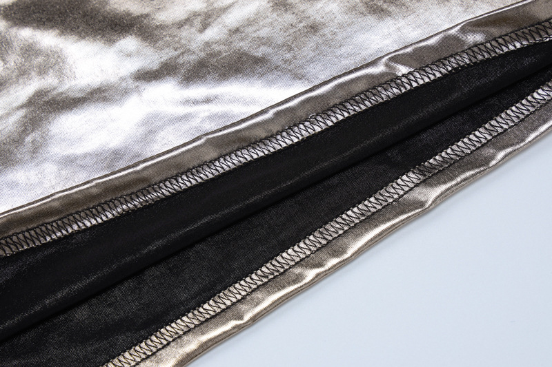 Sexy Spicy Girl New Large Open Back Pleated Long Sleeve Finger Cover Dress with Waist Tight Standing Neck and Hip Wrap_voghion.com