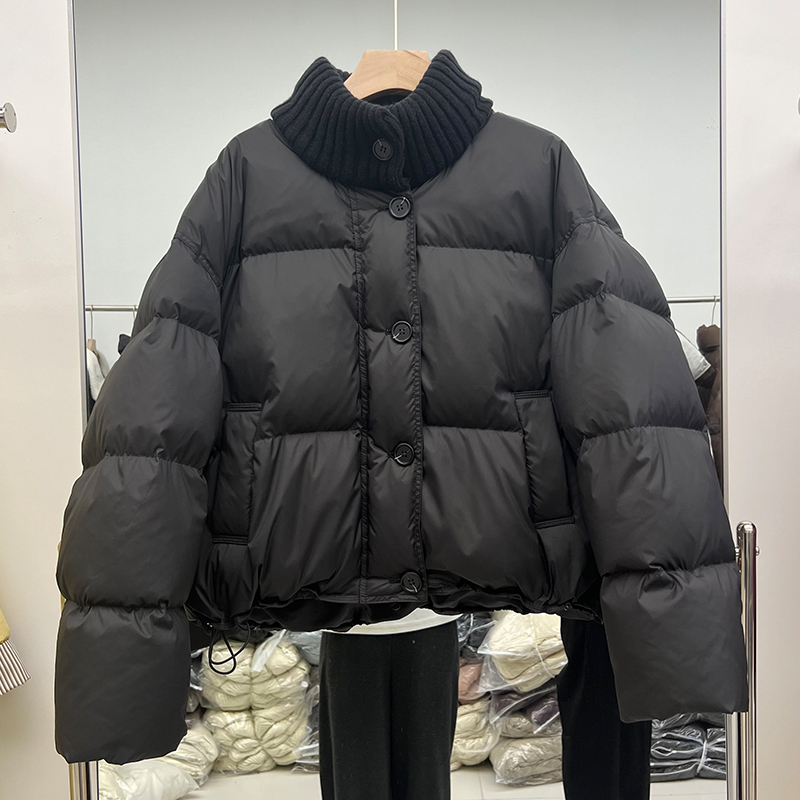 Winter knitted warm velvet down jacket