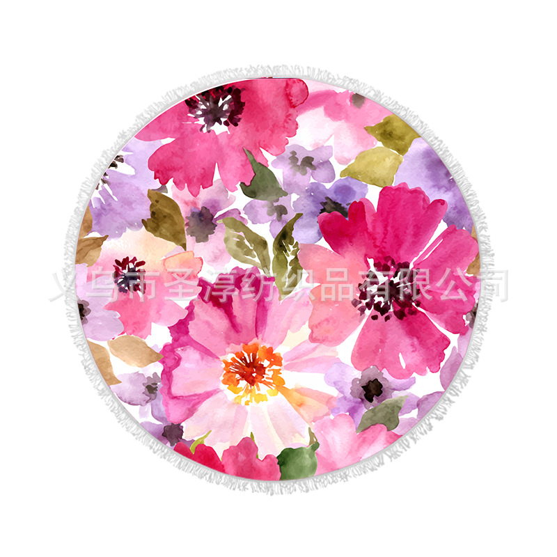 Toalla de playa redonda ultrafina de vacaciones en la playa de impresión digital fibra de baño absorbente de secado rápido absorbente de sudor Toalla de baño