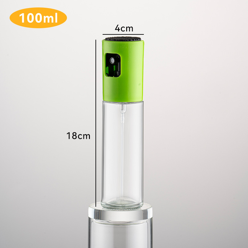 100ml botella de inyección de aceite de presión cocina parrilla botella de condimentos botella de vidrio boquilla de acero inoxidable botella de inyección de aceite control de aceite doméstico