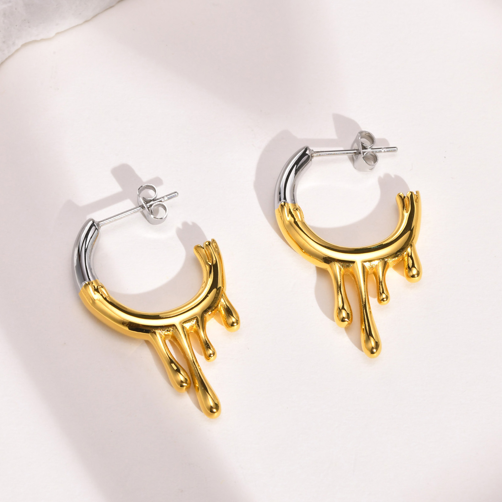 Fashion Water Droplets Stainless Steel Earrings Plating Stainless Steel Earrings display picture 2