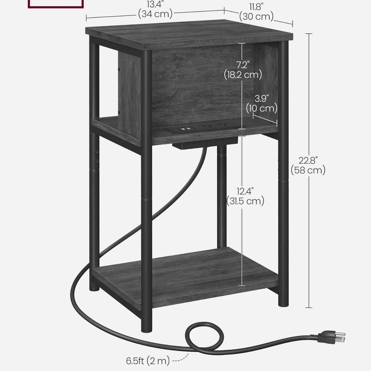 American moderno simple sofá de sala de estar cuadrado gabinete lateral hierro forjado hogar dormitorio esquina de mesilla de cama