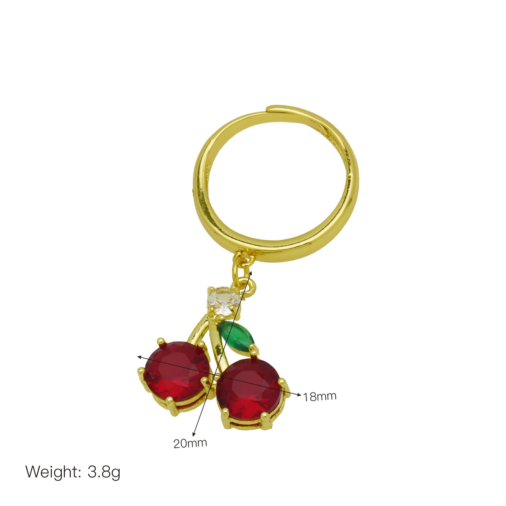 6g Weight Multi Charms Necklace, Open Rings Classification Adjustable Ring Size 1 Piece Quantity Daily Occasion Copper Material Cherry, Heart Shape, chili Pattern All Seasons Season Women's Gender Enamel Design Cute Style Wholesale Jewelry Cute Cherry Heart Shape Chili Copper Enamel Multi Charms Necklace Open Rings 6