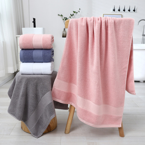 Sandpaper bag packaging double-sided pure cotton bath towel factory wholesale 70*140cm thick 100% cotton adult embroidery logo