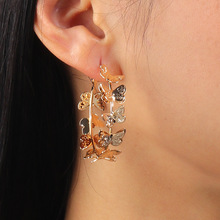欧美跨境饰品新款时尚潮流动物耳饰耳坠简约个性多蝴蝶耳环耳坠
