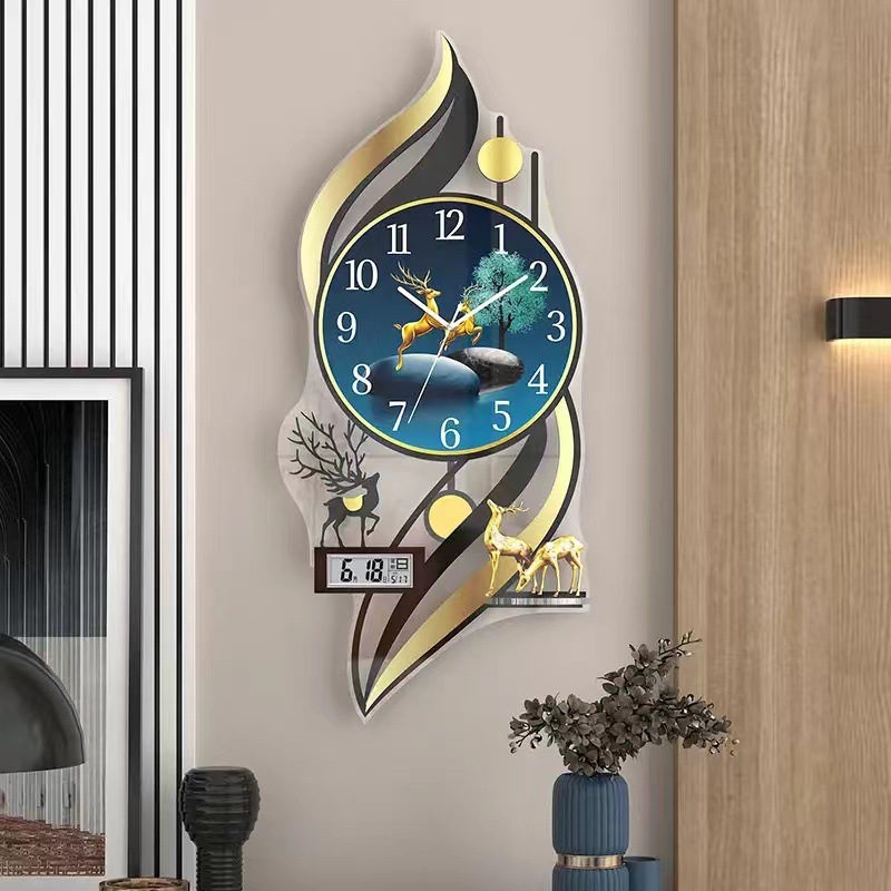 Reloj de arte, reloj, reloj de pared, sala de estar, hogar, moda, decoración de lujo ligero nórdico creativo, reloj simple, reloj de cuarzo en la pared