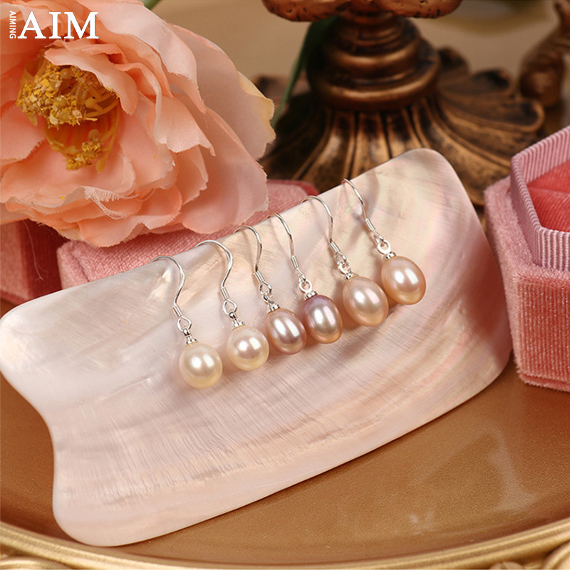 organic classic hypoallergenic earrings from pearl drop-shaped