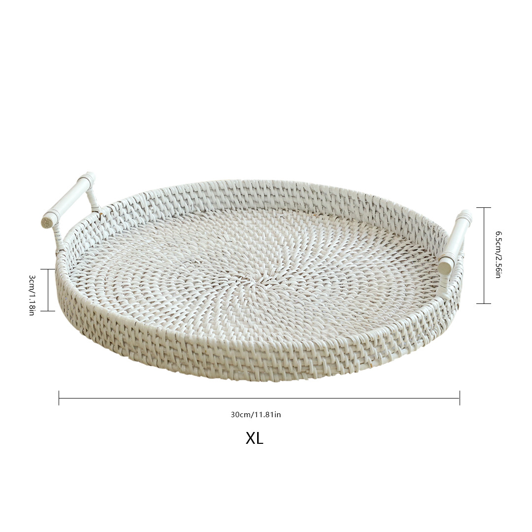 bandeja de té redonda decoración de escritorio bandeja de almacenamiento cosmético sala de estar cesto de almacenamiento porche cesto de almacenamiento doméstico bandeja redonda