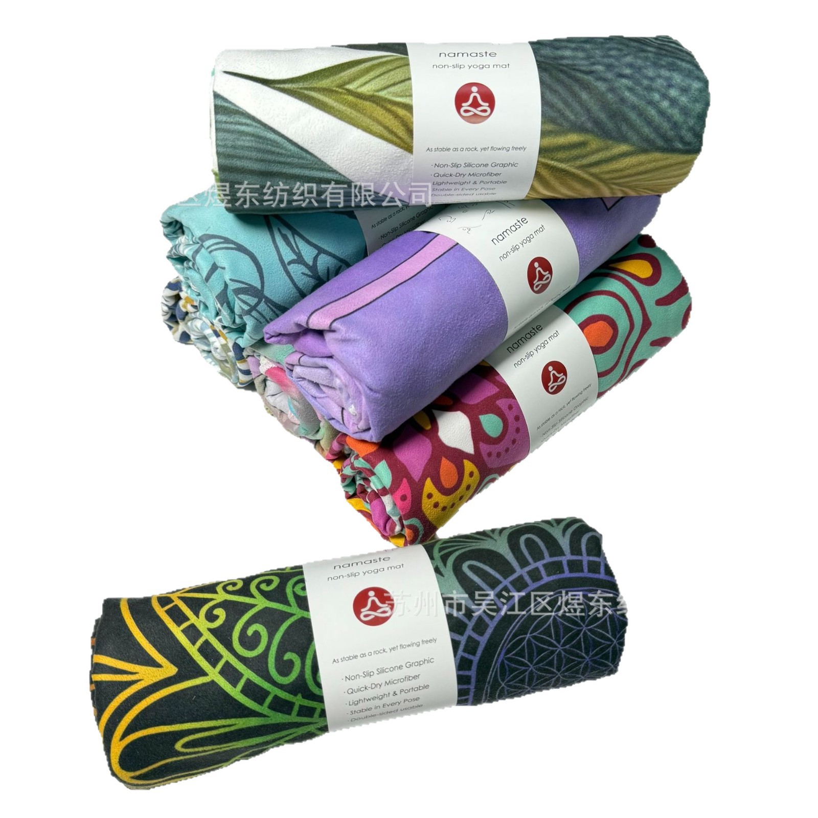 Thickened Non-Slip Eco-Friendly Yoga Fitness Mat Towel, Sports Silent Sweat-Absorbing Quick-Drying Portable