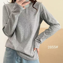 25秋款打底衫女套头T恤长袖宽松休闲韩版学院风上衣打底亲肤新款