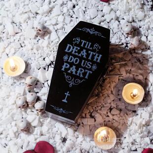 Gothic Halloween Storage Box Coffin Shape Pet Urn Box Holiday Party Decoration Snack Candy Box