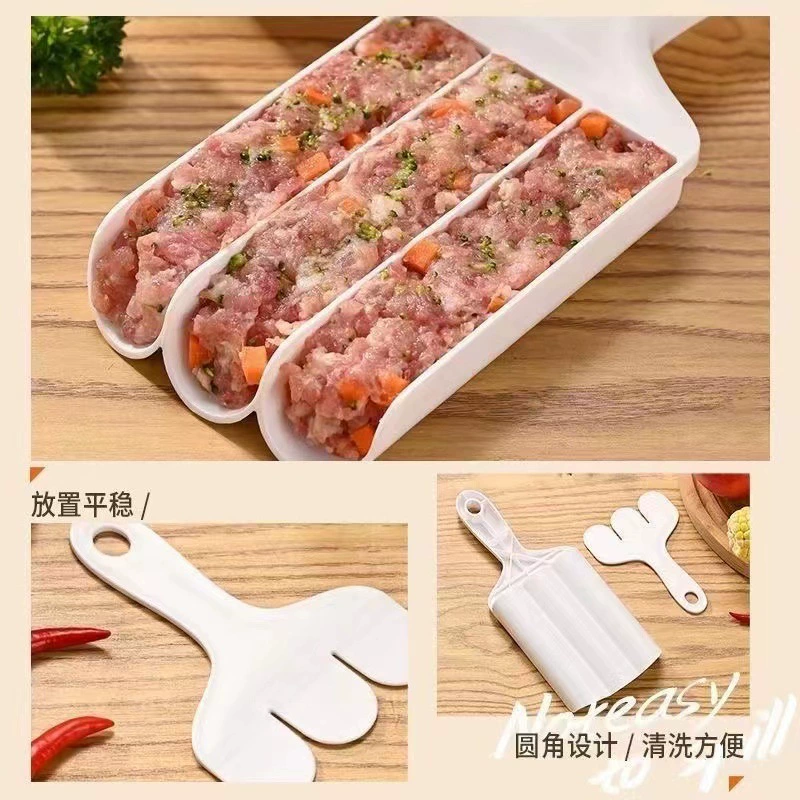 Make meatball making device Sanlian Four -Losive Pills Artifact Shrimp Kitchen Kitchen Don’t Sticky Fish Ball Pressing Meat Group Tool