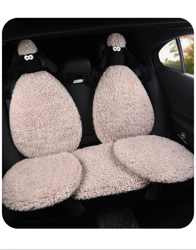 Factory Direct Sales Winter Plush Three-Piece Set Five-Seat Warm and Comfortable Plush Butt Cushion Single-Seat Winter Universal Seat Cushion