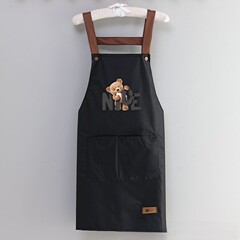 新型熊エプロン防水エプロン家庭用台所料理清潔専用ウエスト飲食作業服油汚れ防止