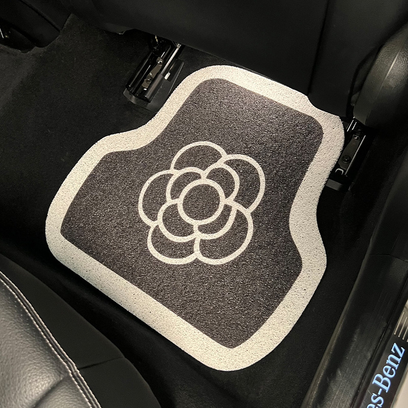 自動車の足マットのツバキの花の糸の輪の通用するモノリシックの汚れ防止のじゅうたんは車内の車のマットの後部の足のマットの通用を飾ります。|undefined