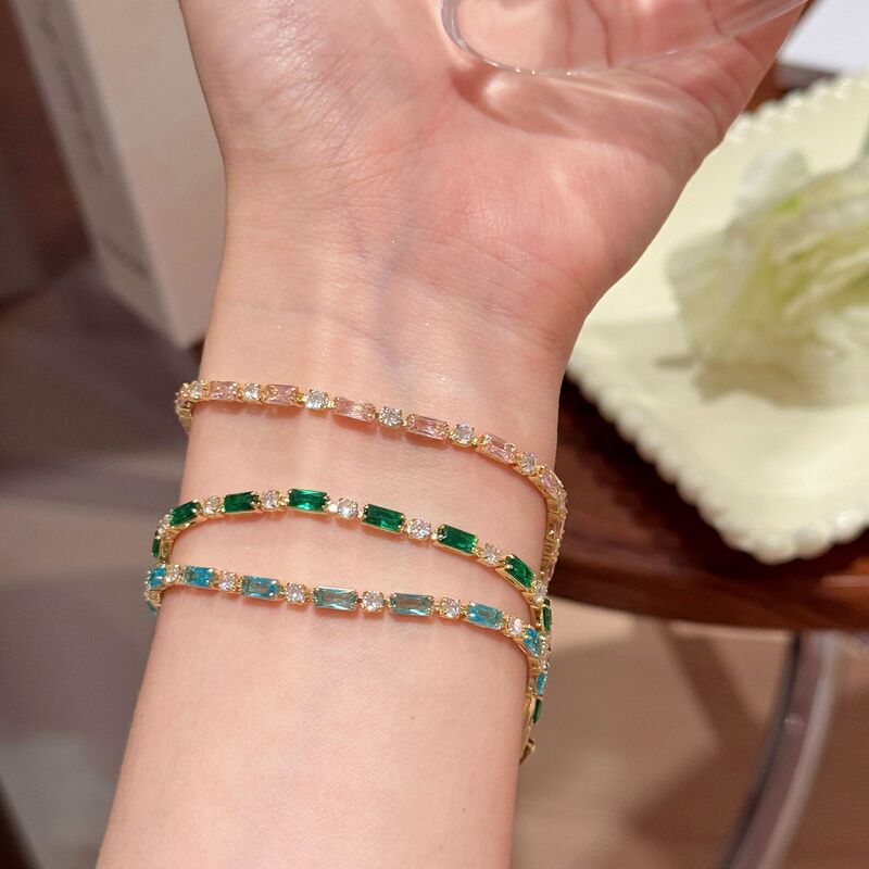 Colorful Gemstone Bracelet with Emerald Zircon, Light Luxury and High-End Feel, Tiktok Trending Fashion, Niche Exquisite Colorful Bracelet Colorful Gemstone Bracelet with Emerald Zircon, Light Luxury and High-End Feel, Tiktok Trending Fashion, Niche Exquisite Colorful Bracelet