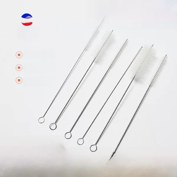 Factory Direct Supply Stainless Steel Straw Cleaning Brush Cup Brush Bottle Spiral Small Brush Gap Brush Can Be Packaged